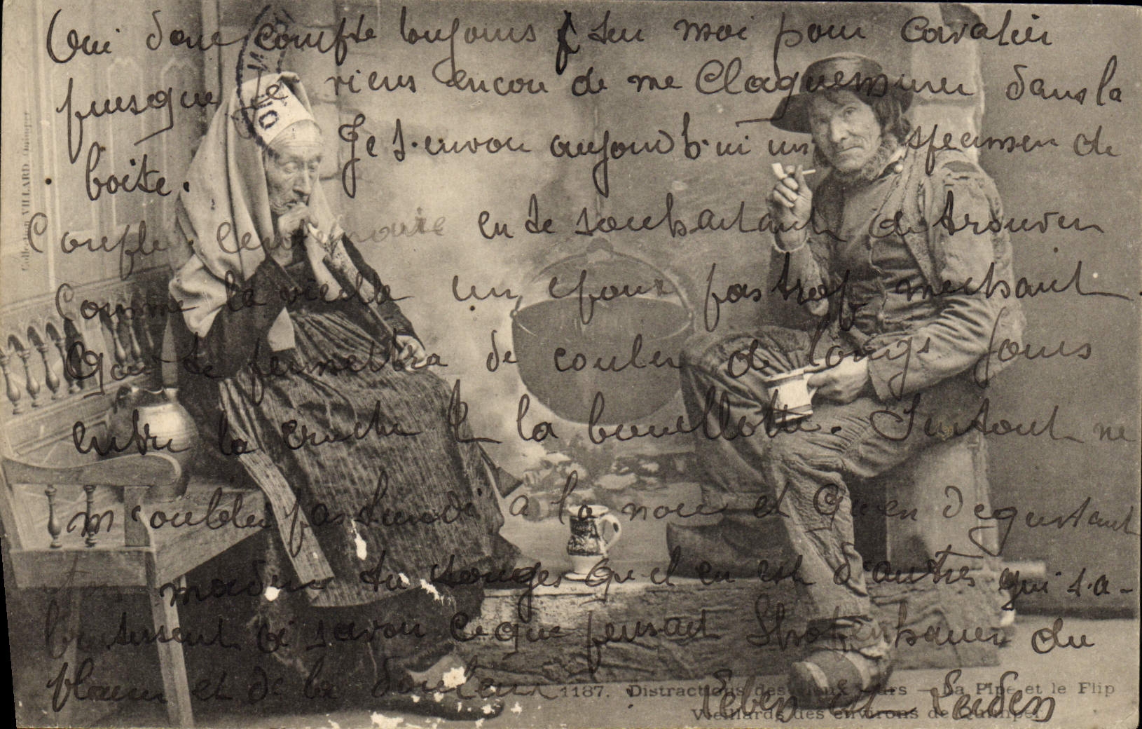 CPA Vieillards environs de Quimper Folklore 