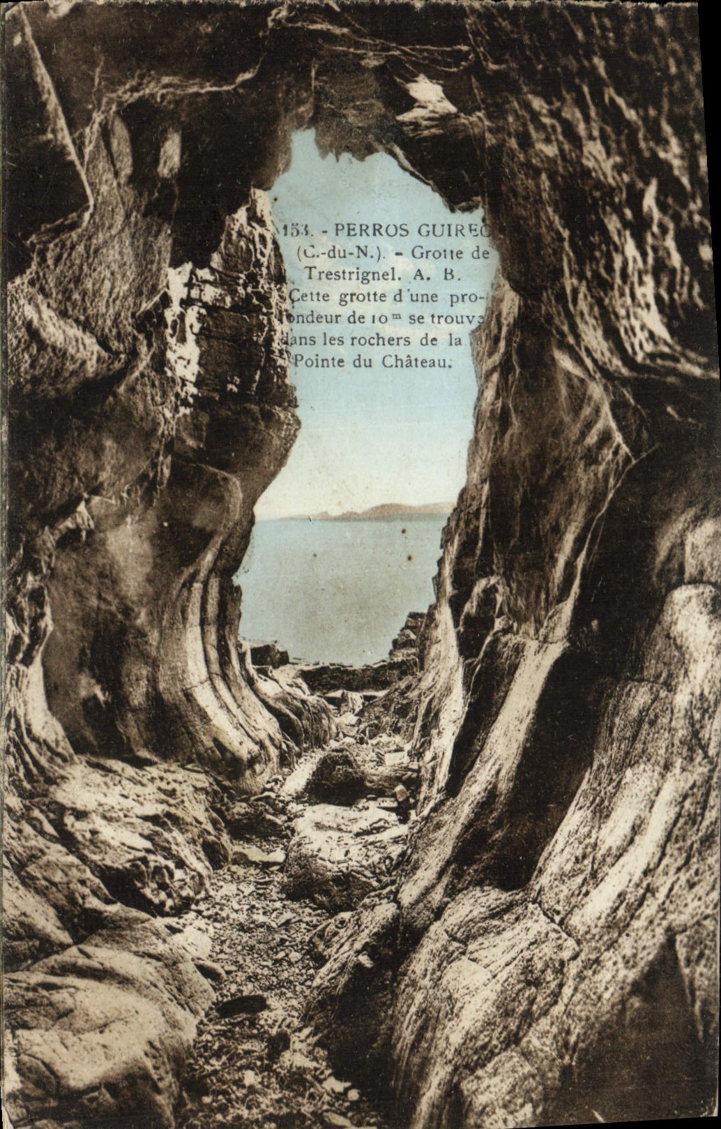 CPA Perros Guirec Grotte de Trestrignel