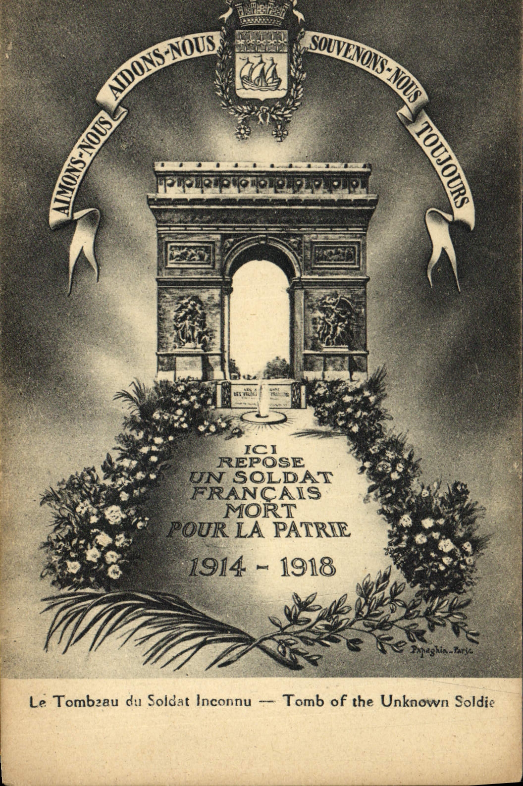 CPA Paris le tombeau du solda tinconnu Militaria