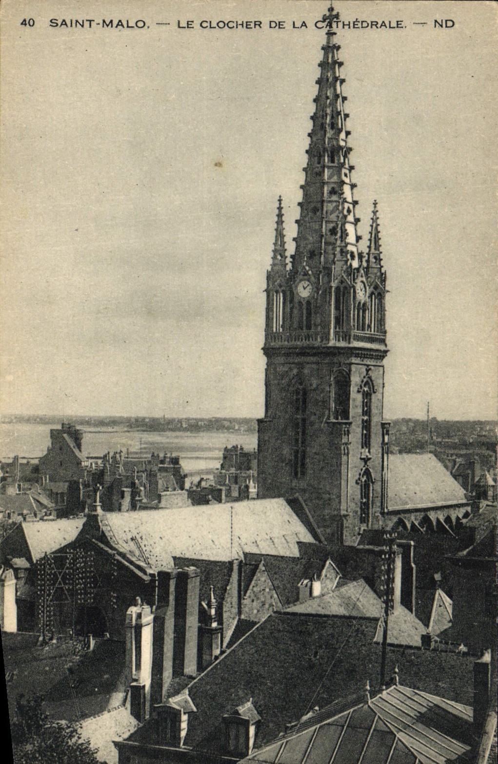 CPA Saint Malo Le Clocher De La Cathedrale