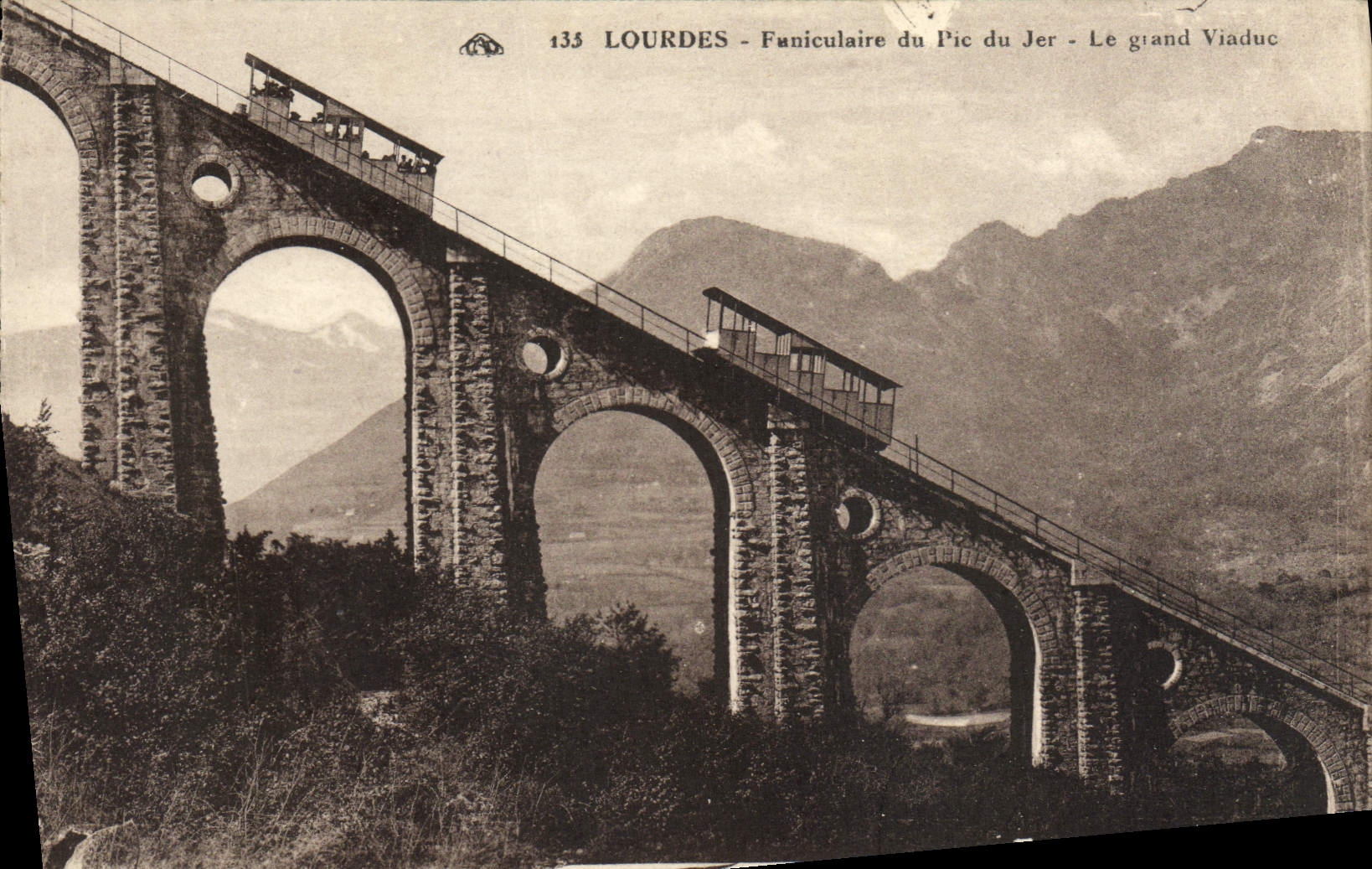 CPA Lourdes Funiculaire du Pic du Jer Le Grand Viaduc