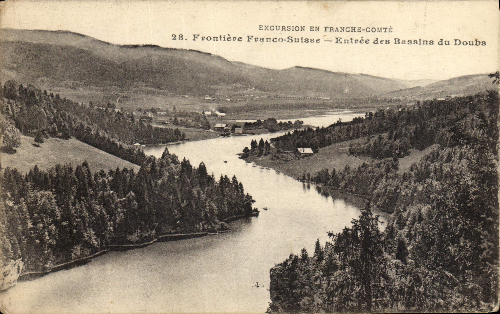 CPA Frontiere Franco suisse Entree des bassins du Doubs