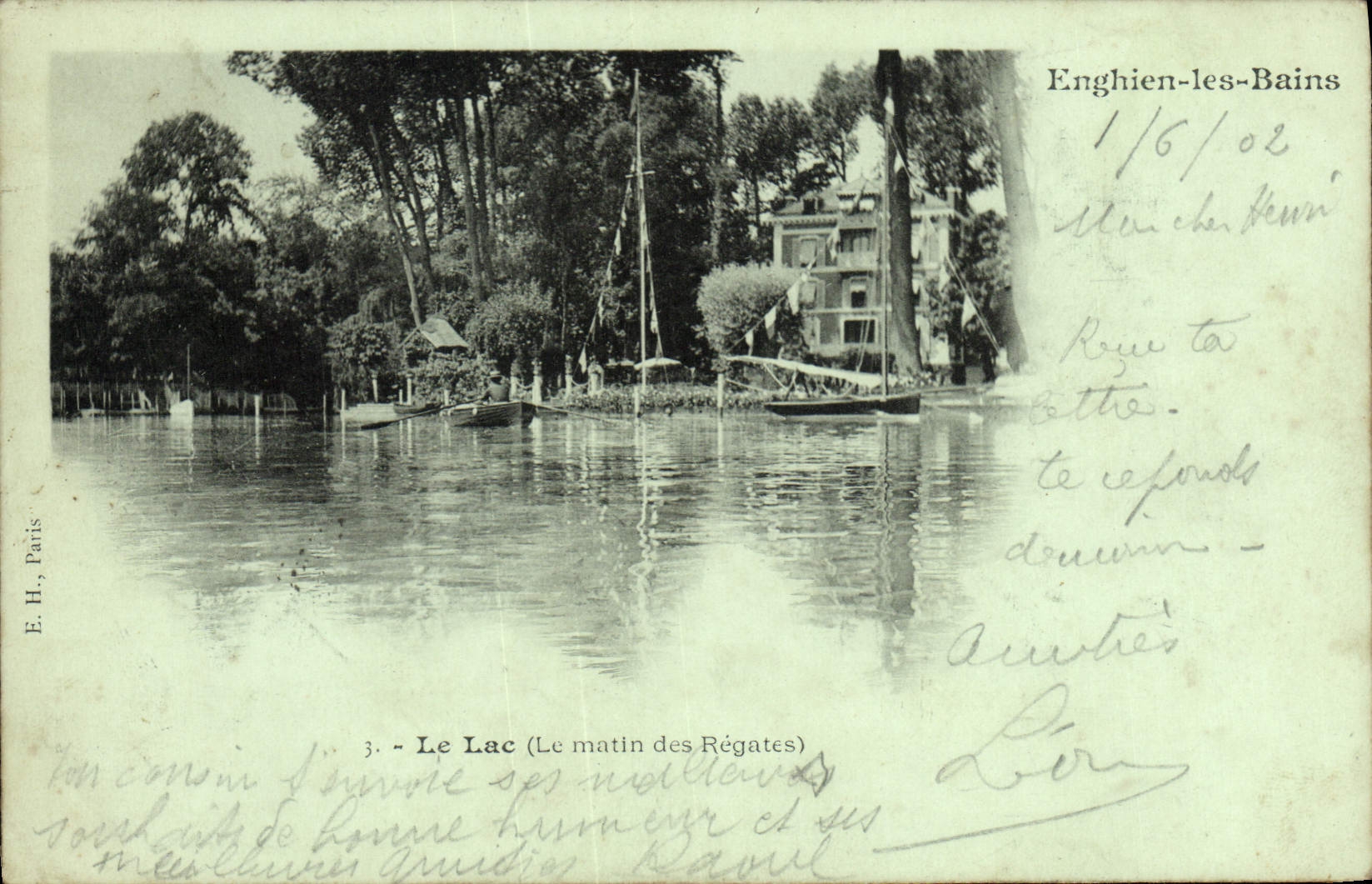 CPA Enghien les Bains Le Lac Le amtin des regates