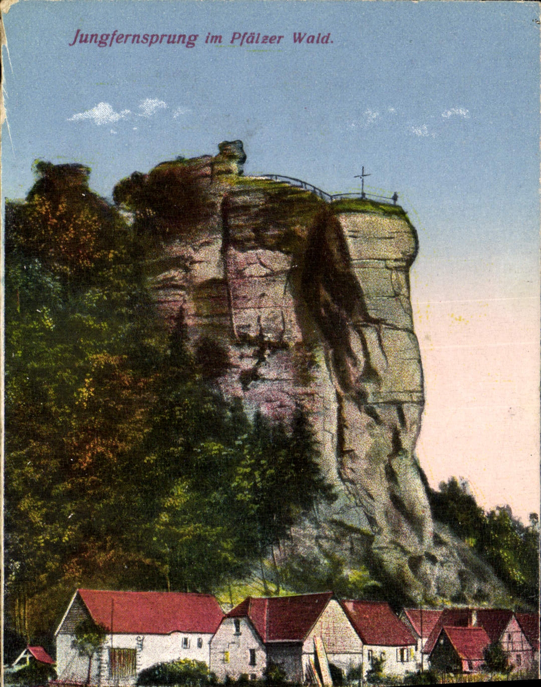 VINTAGE POSTCARD Jungfernsprung im Plaieer Wald
