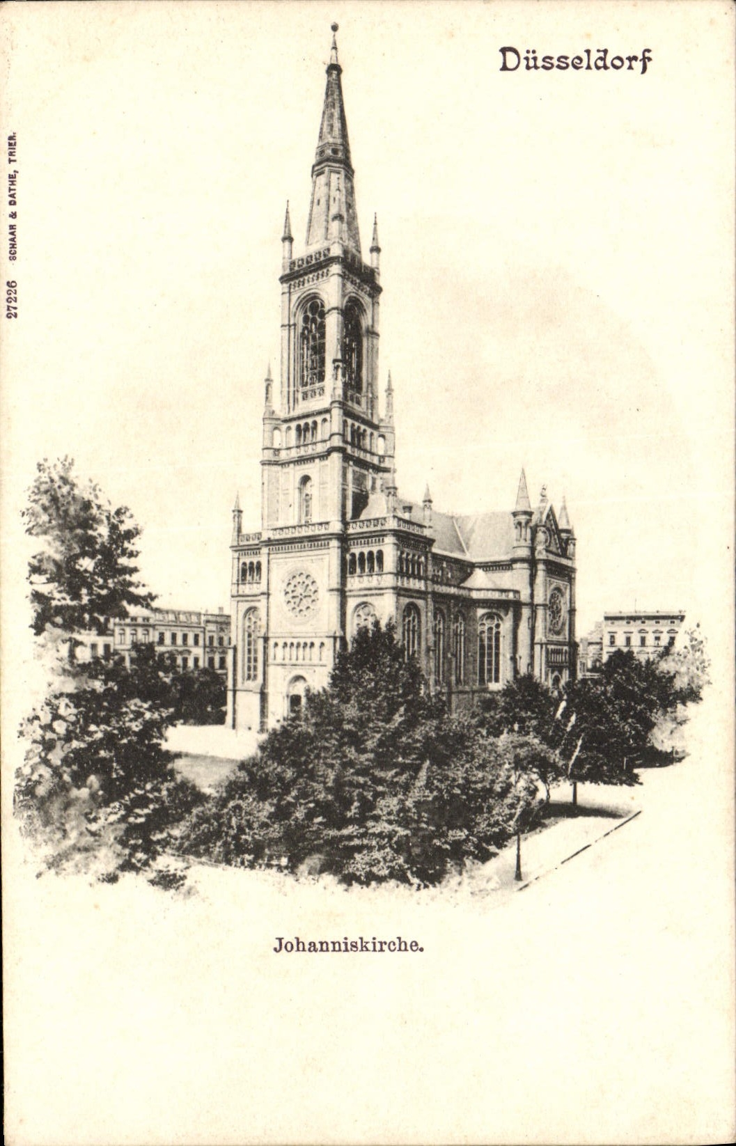 VINTAGE POSTCARD Dusseldorf Johanniskirche