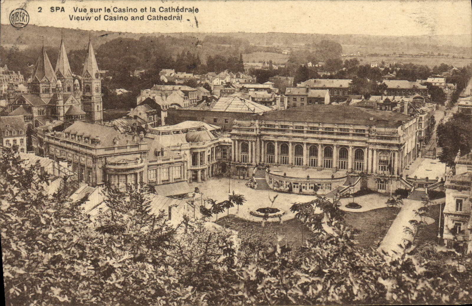 CPA Spa Vue sur le Casino et la Cathedrale 