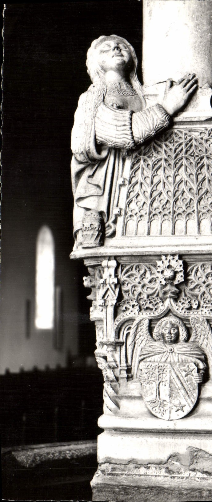 MODERN CARD Church Saint Nicolas Cluses Stoup Detail Marie Madeleine with the foot of the cross