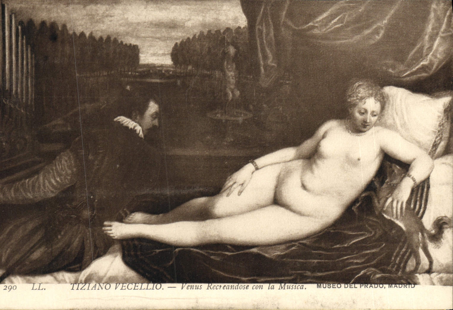 CPA Tiziano Vecellio Venus Recreandose con la Musica Museo Del Prado Madrid Nu 