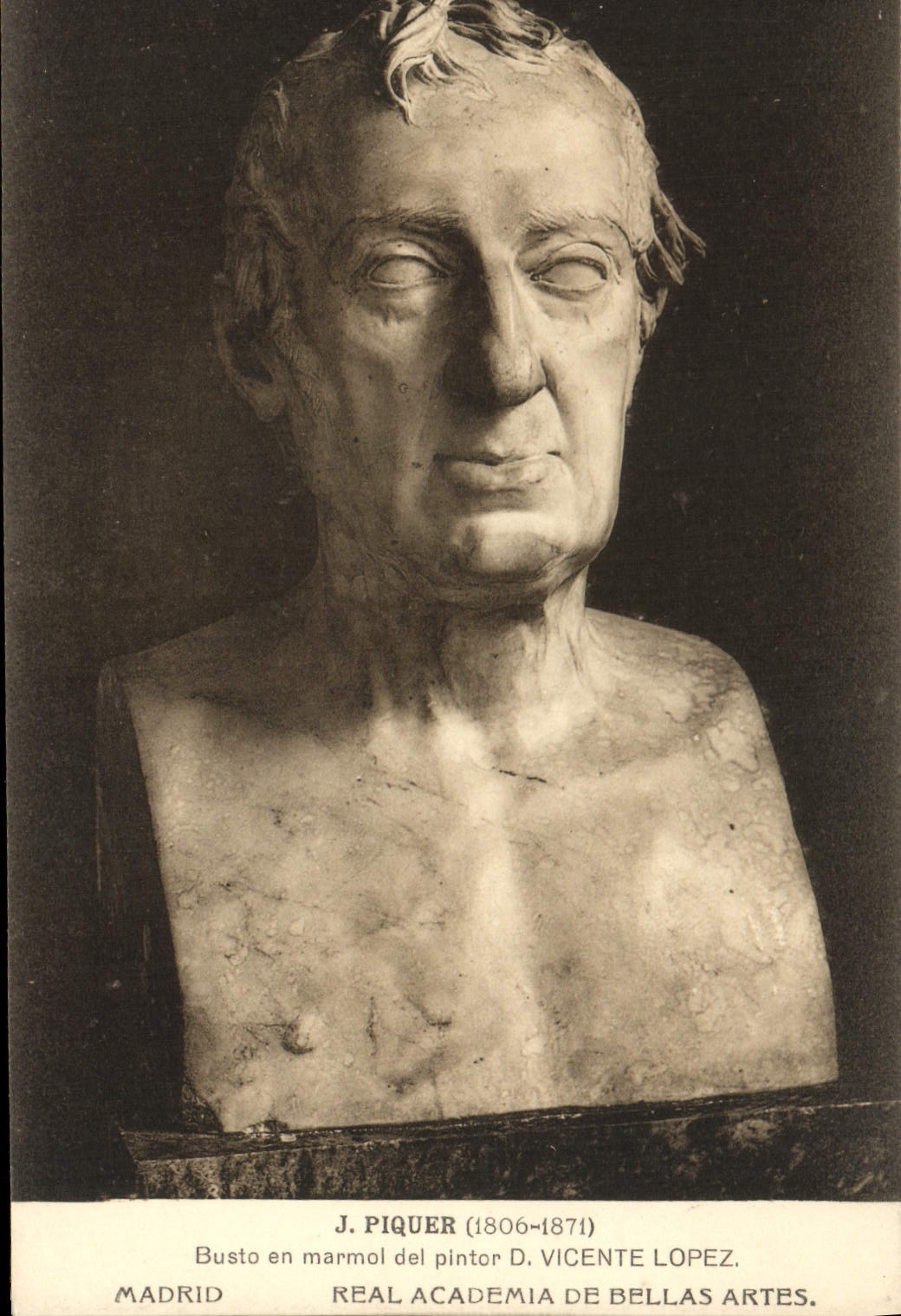 VINTAGE POSTCARD Madrid Real Academia De Bellas Artes Piquer Vicente Lopez