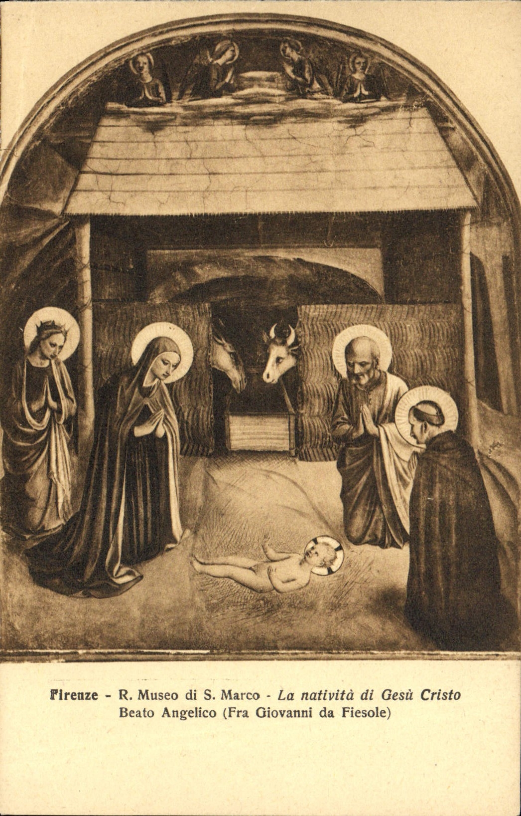 VINTAGE POSTCARD Firenze Museo di Marco Nativita di Gesu Cristo