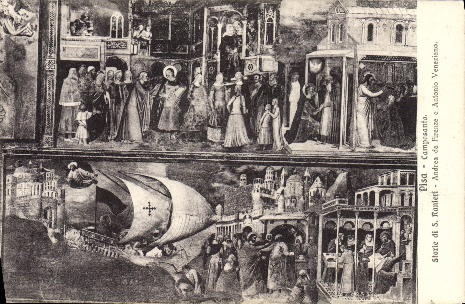 VINTAGE POSTCARD Rammed Camposanto Storie di Ranieri Andrce da Firenze