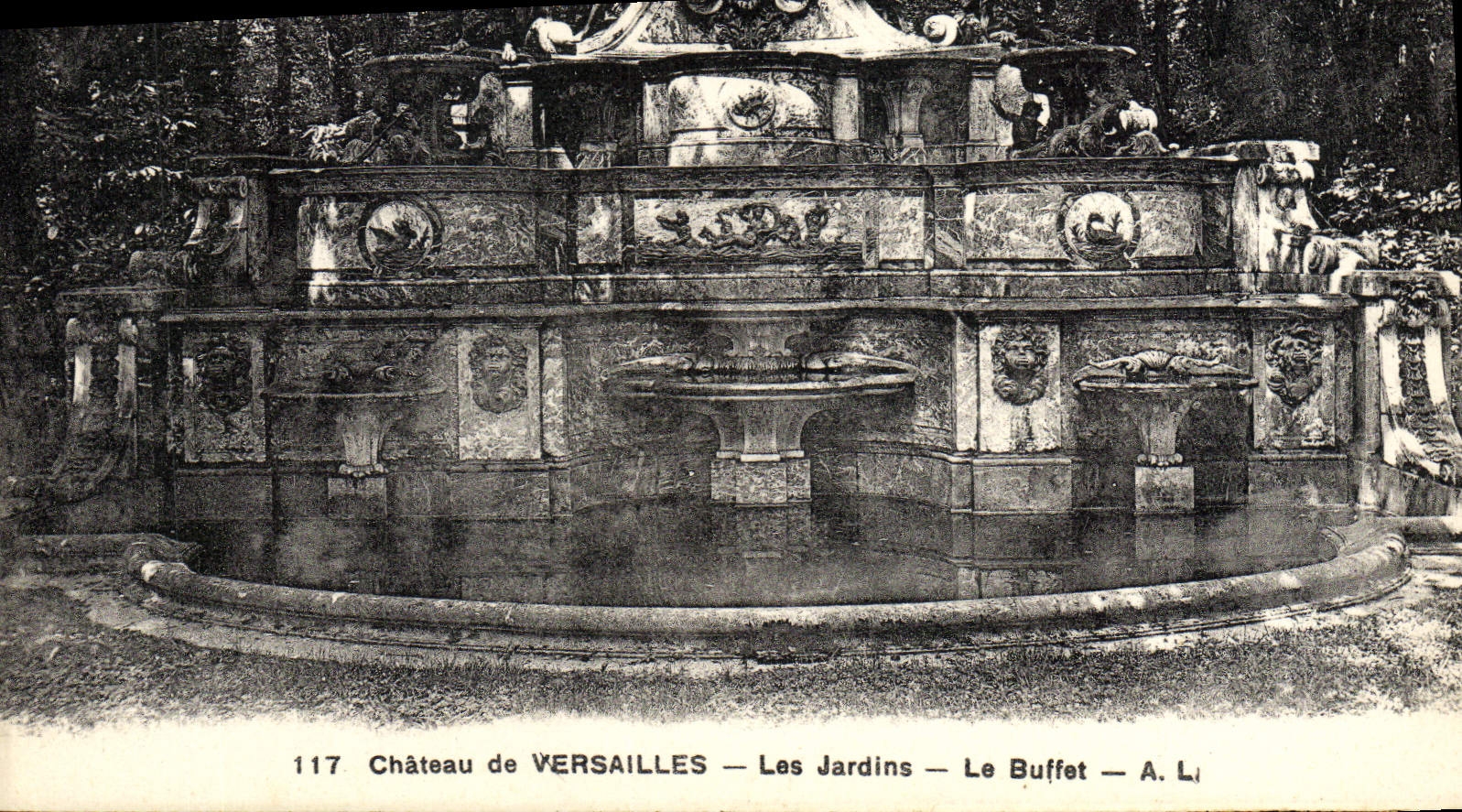 Jardines de Versalles de la POSTAL de la VENDIMIA el aparador