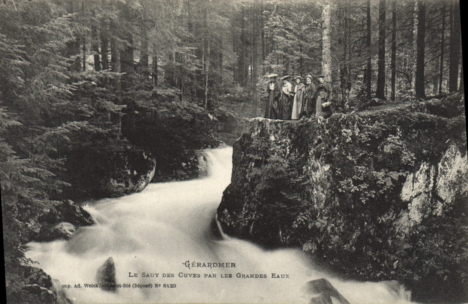 VINTAGE POSTCARD Gerardmer the jump of the tanks by large water