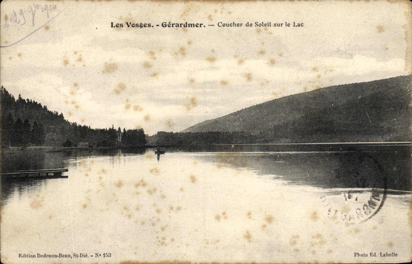 VINTAGE POSTCARD the Vosges Gerardmer To sleep of Solell On the Lake