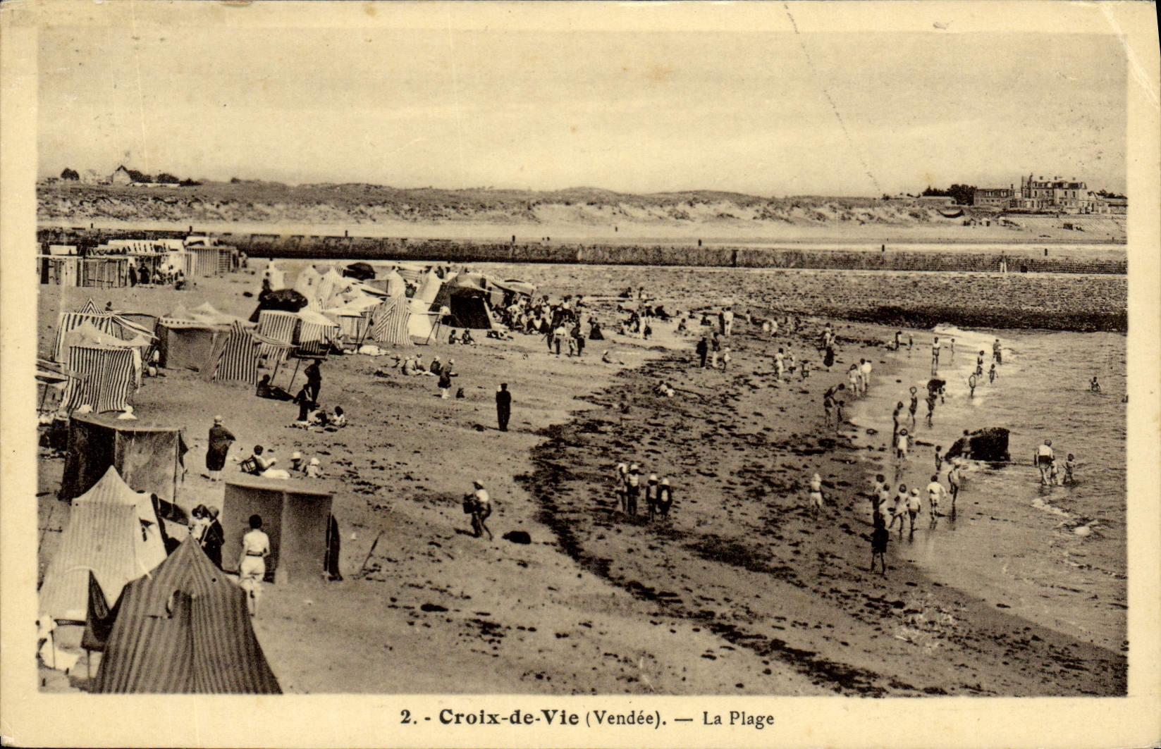 POSTAL Croix de Vie Gil santo de la VENDIMIA la playa