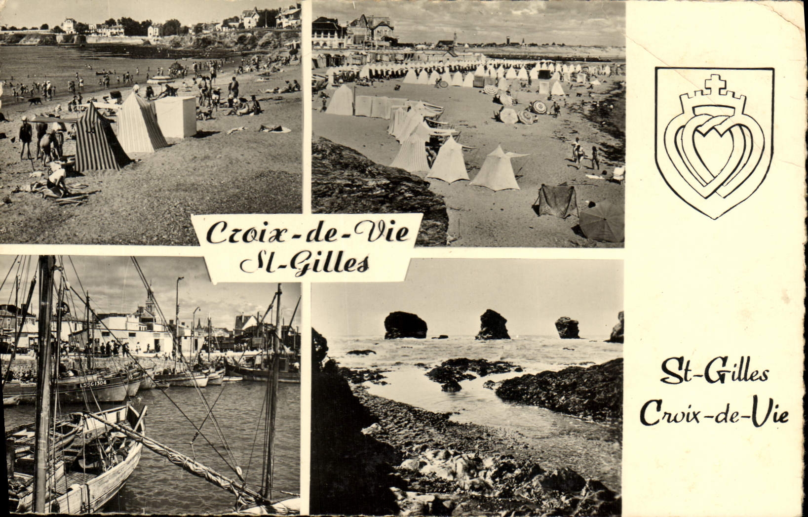 CPM Croix de Vie Saint Gilles La Plage Le port et les rochers de Sion