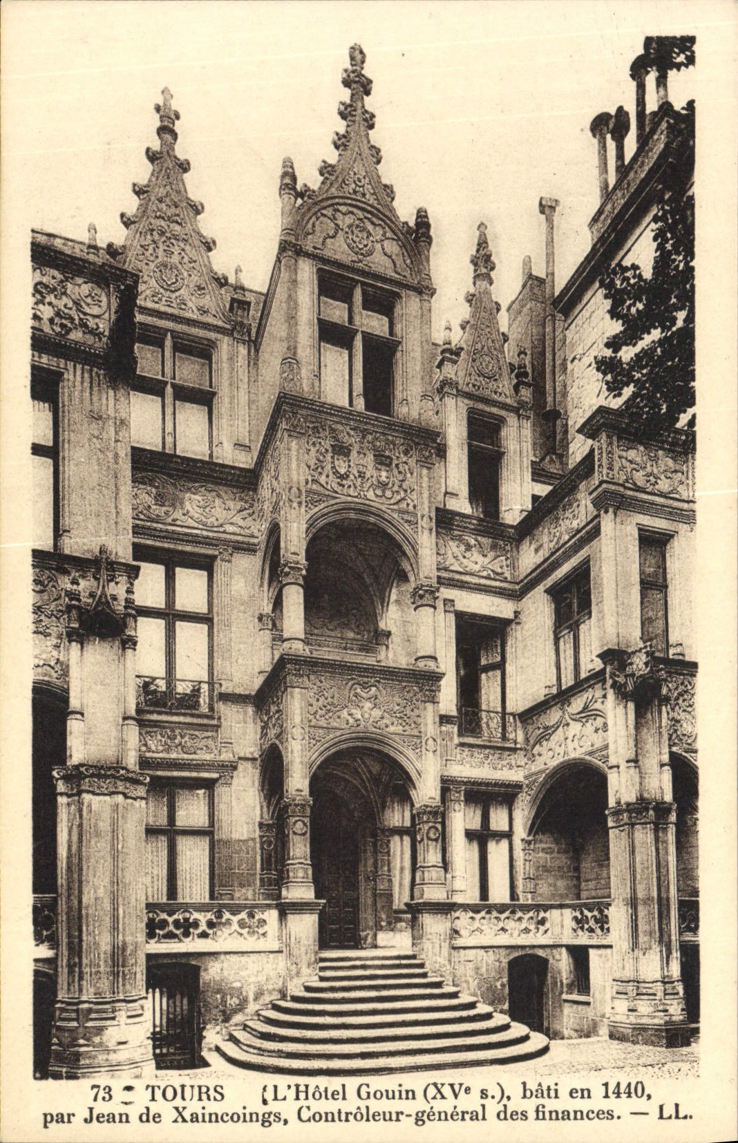 VINTAGE POSTCARD Tours the Gouin hotel By Jean De Xaincoings