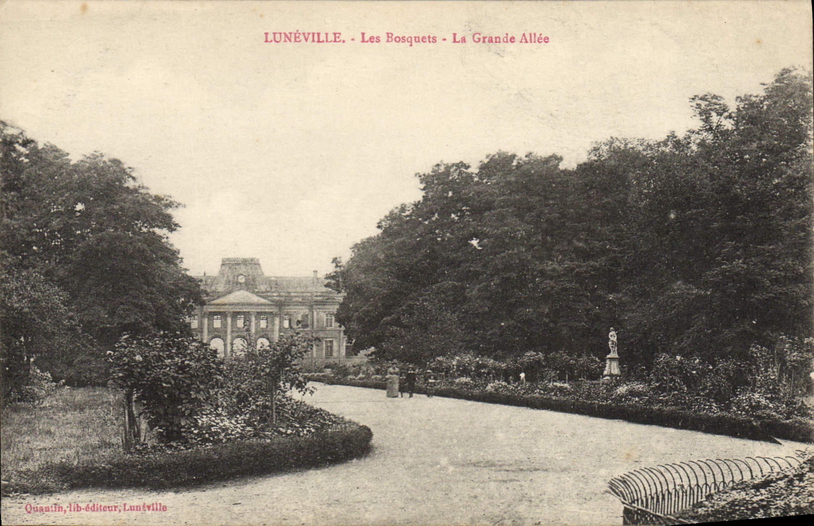 VINTAGE POSTCARD Luneville Thickets the Large Alley