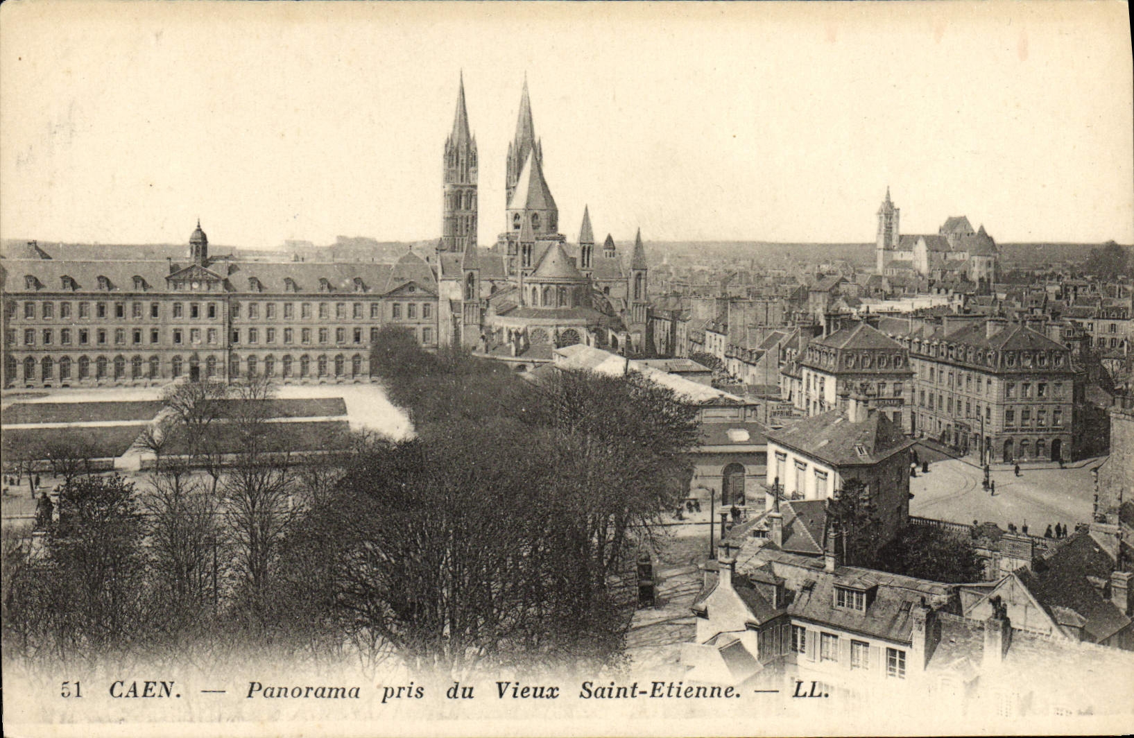 CPA Caen Panorama Pris Du Vieux Saint Etienne