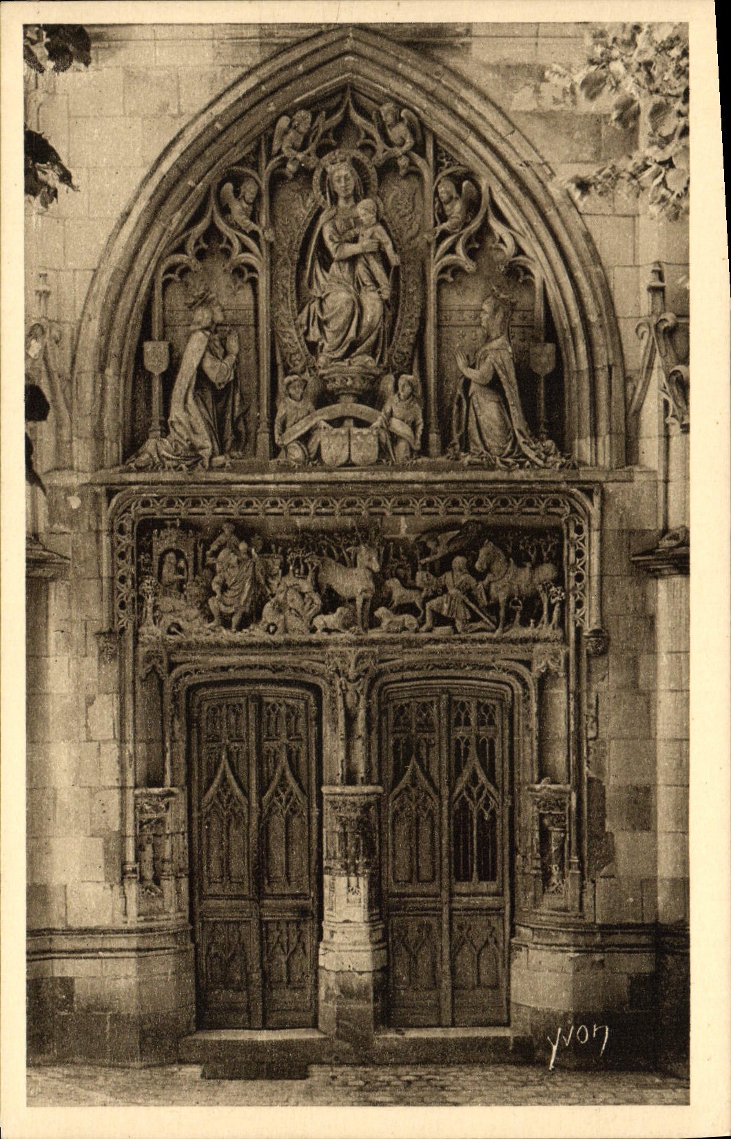 El castillo suave de Francia Loire ch4ateau de la POSTAL de la VENDIMIA de la cámara acorazada Huberto de Amboise Porte Saint expulsa