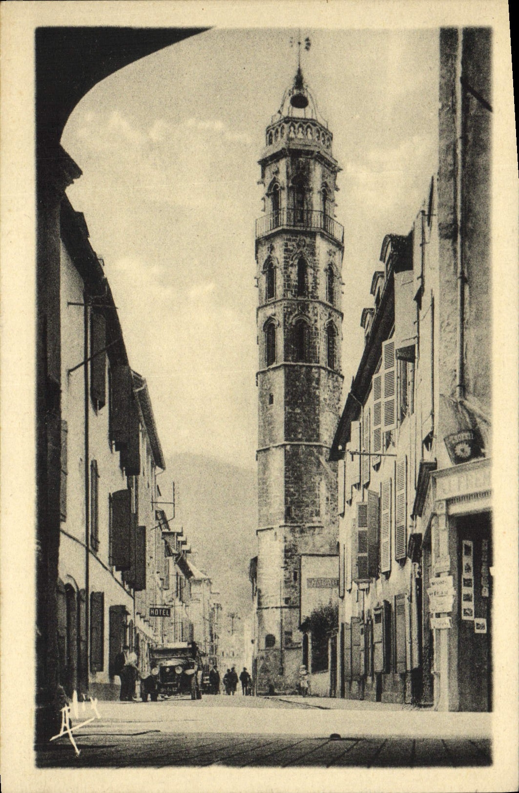 VINTAGE POSTCARD the Pyrenees Bagneres De Bigorre the Tower Of the Jacobins