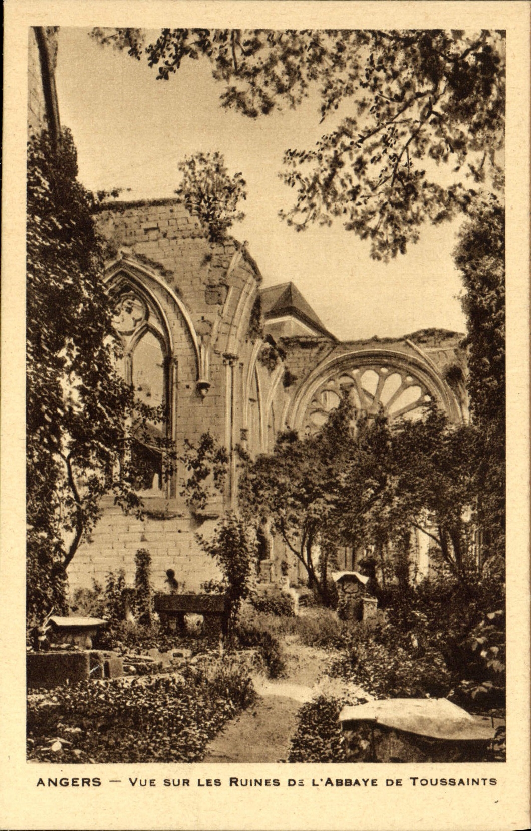 La POSTAL de la VENDIMIA encoleriza visto en las ruinas de la abadía De Toussaints