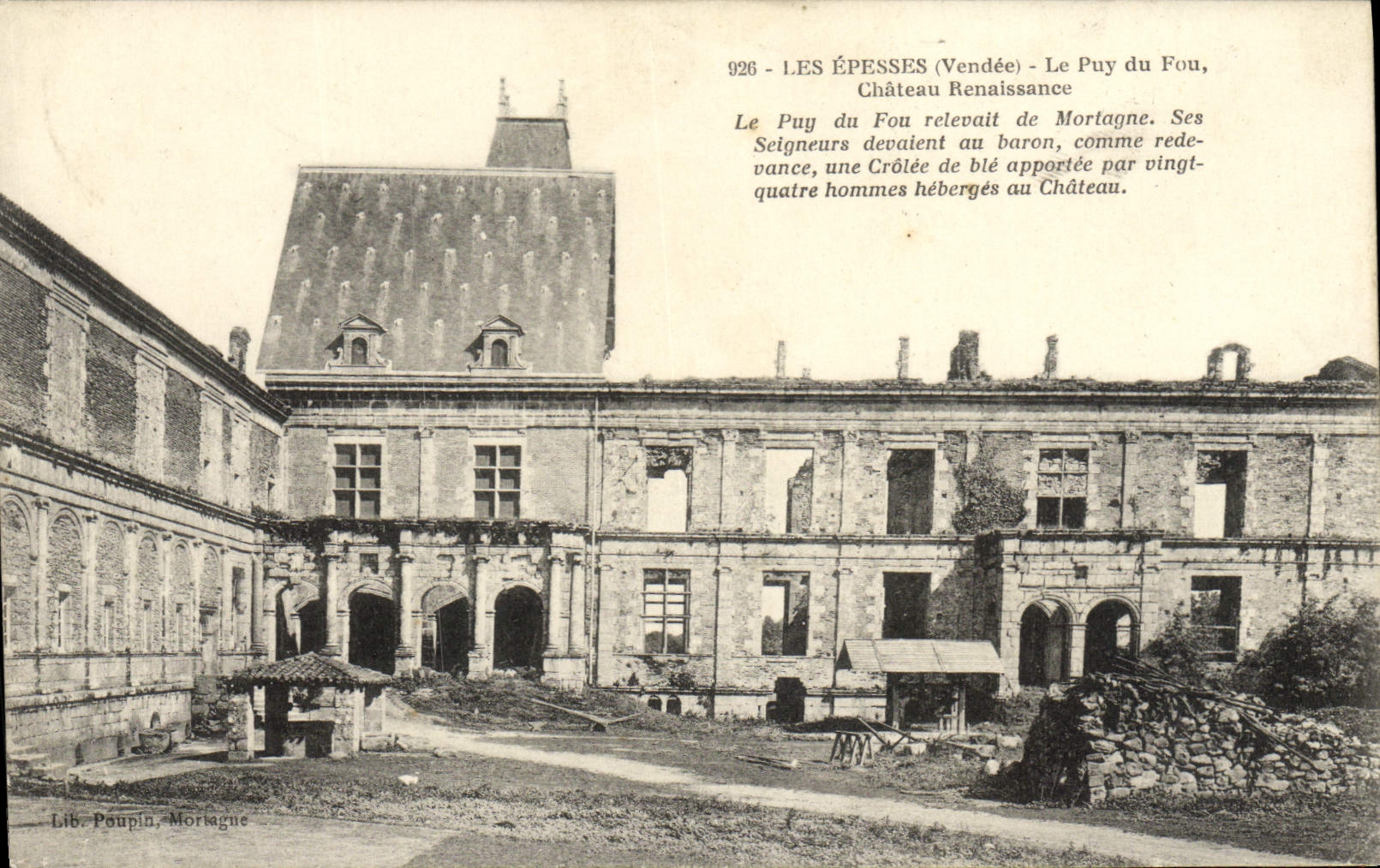 VINTAGE POSTCARD Epesses Puy Of the Insane Castle Renaissance