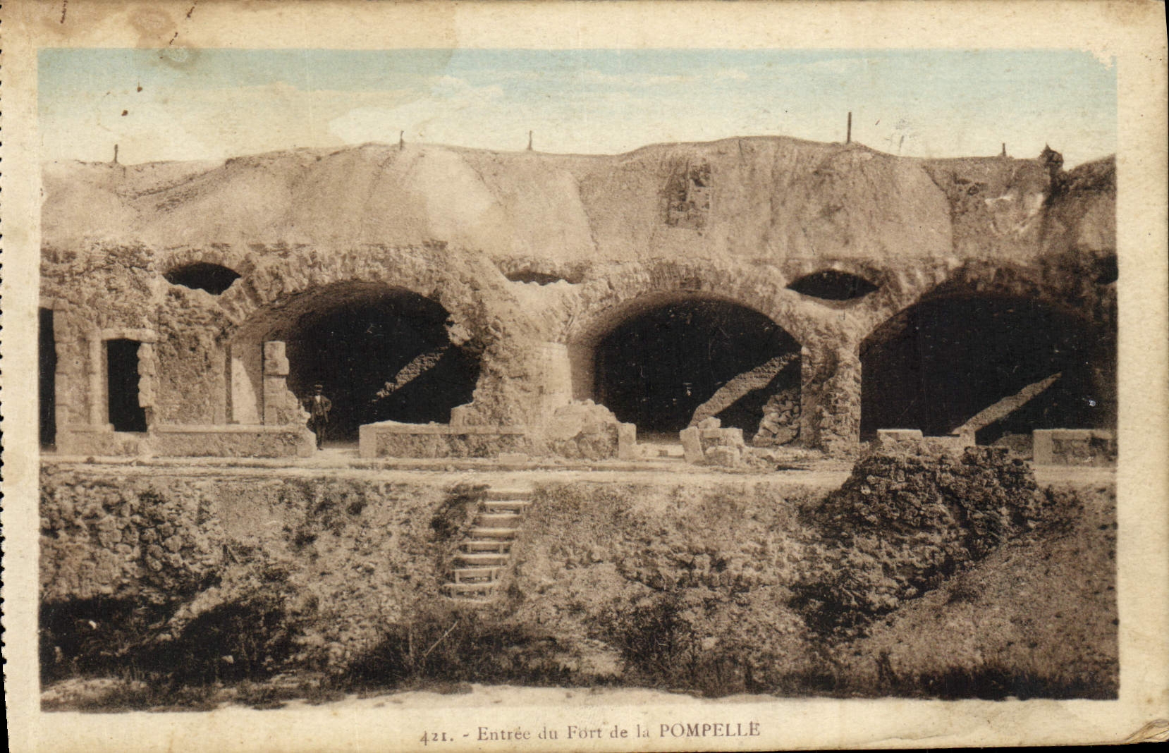 CPA Entree Du Fort De La Pompelle Militaria