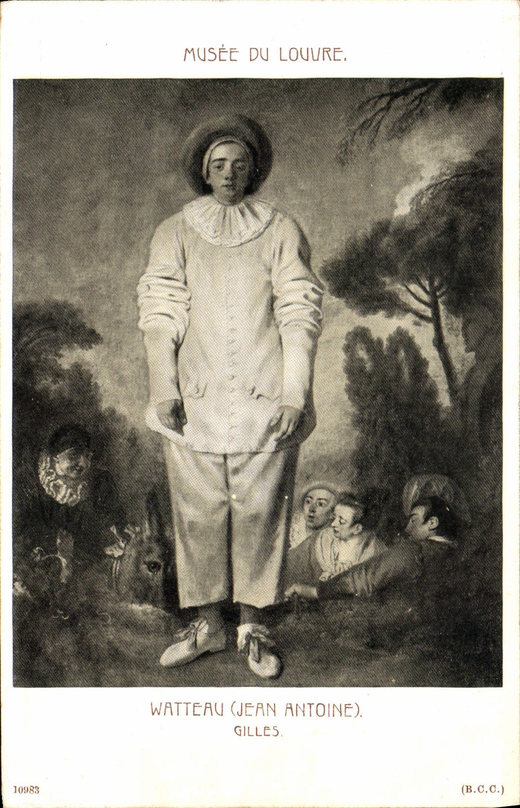 VINTAGE POSTCARD Museum Of Louvre Watteau Gilles Paris