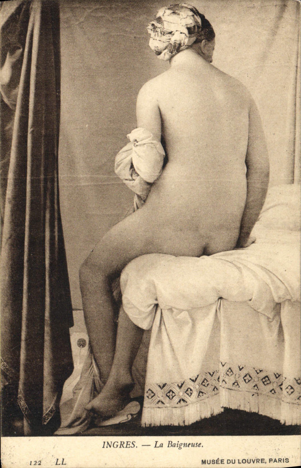 VINTAGE POSTCARD Ingres the Bather Museum Of Louvre Paris