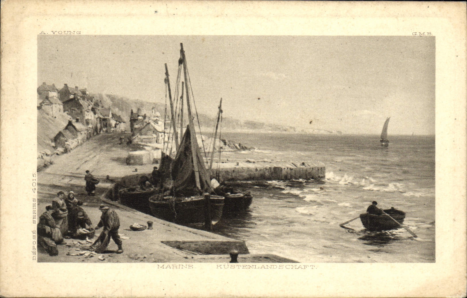 VINTAGE POSTCARD Marine Young Boat