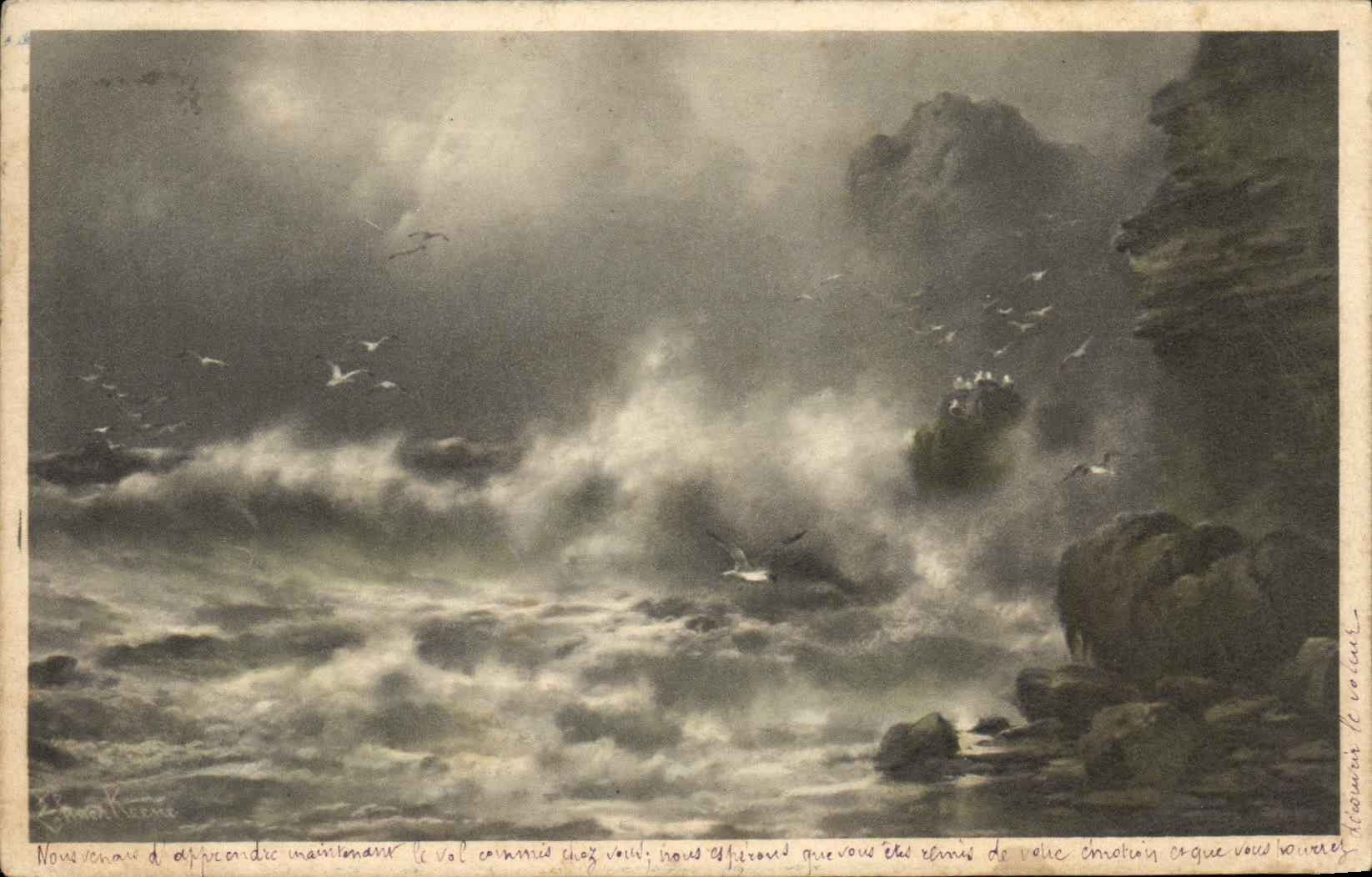 VINTAGE POSTCARD Navy