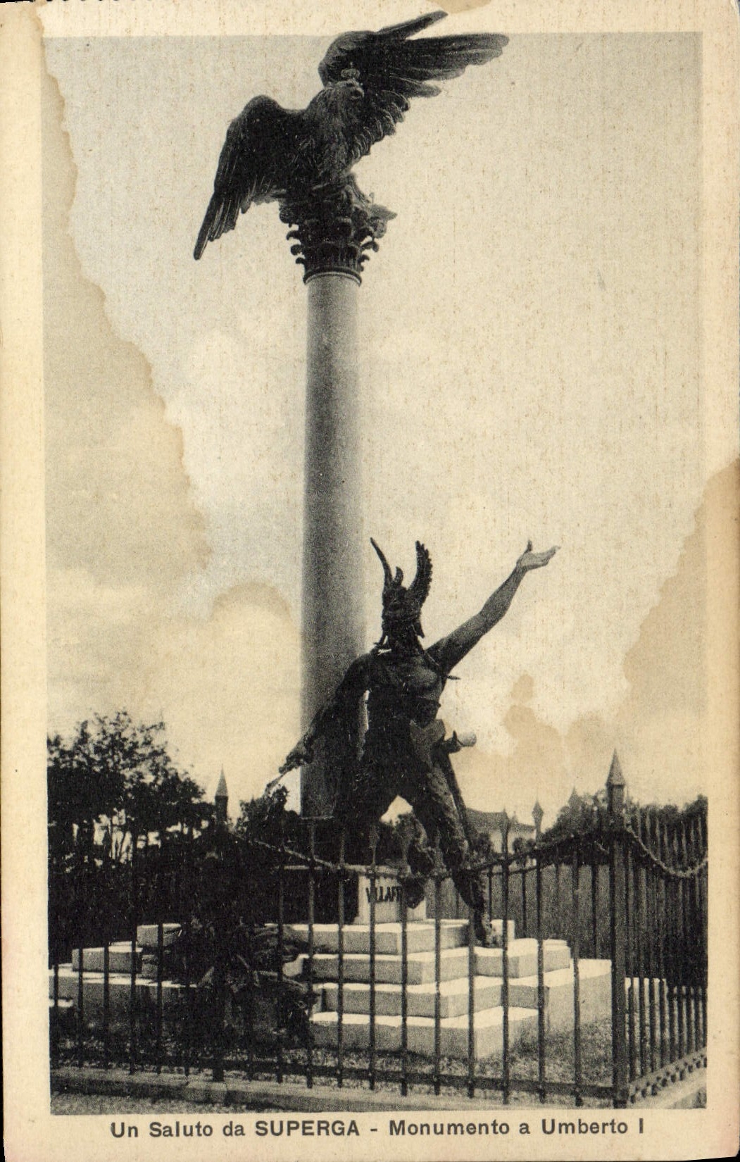 La POSTAL Saluto DA Superga Monumento de la VENDIMIA tiene Umberto I