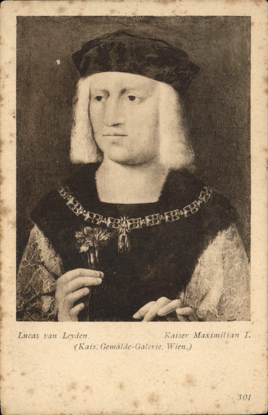 VINTAGE POSTCARD Lucas Van Leyden Kaiser Maximilain