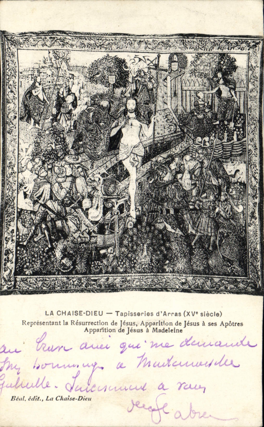 VINTAGE POSTCARD the Chair God Tapestries of Arras Resurrection of Jesus