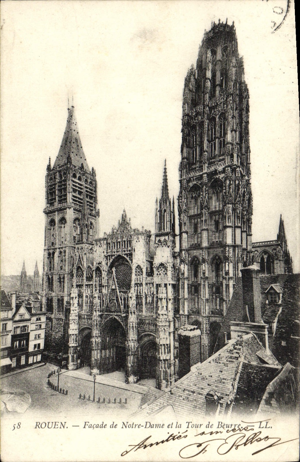 CPA Rouen Facade De Notre Dame Et La Tour De Beurre