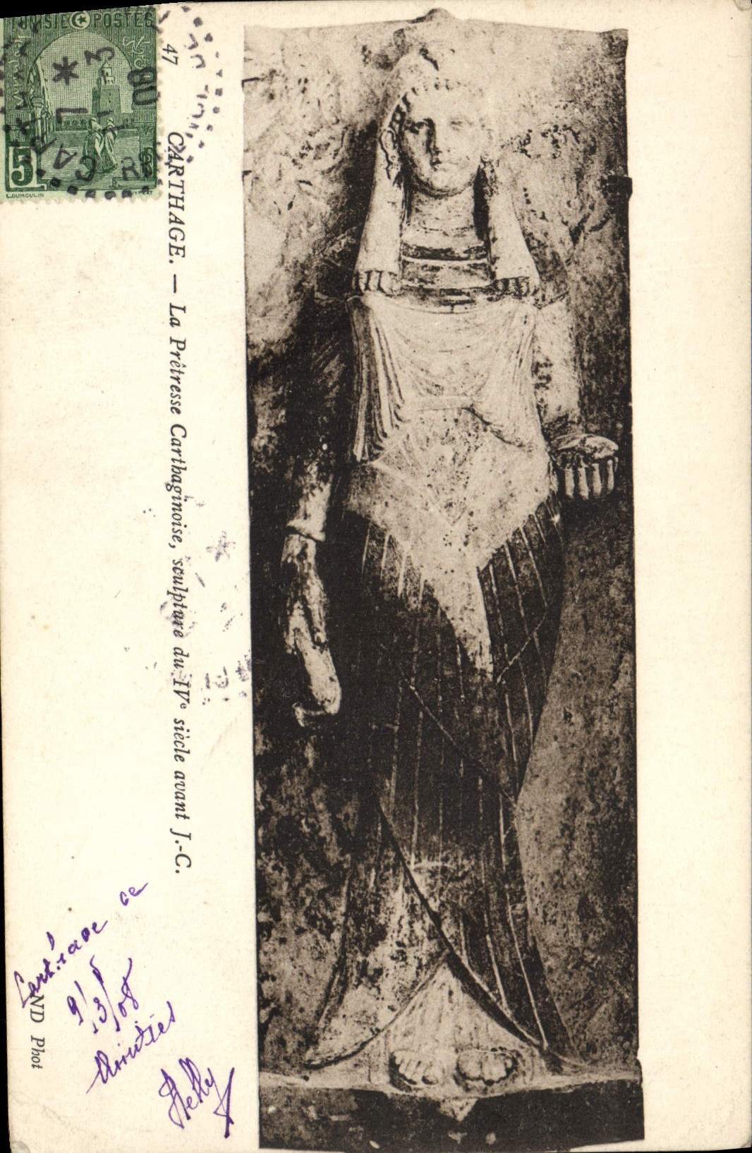 VINTAGE POSTCARD Carthage the Carthaginian Priestess