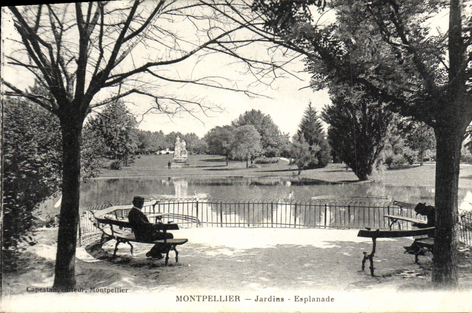 VINTAGE POSTCARD Montpellir Gardens Esplanade