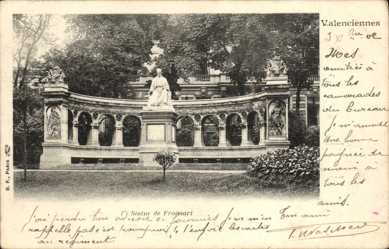 CPA Valenciennes Statue de Froissart
