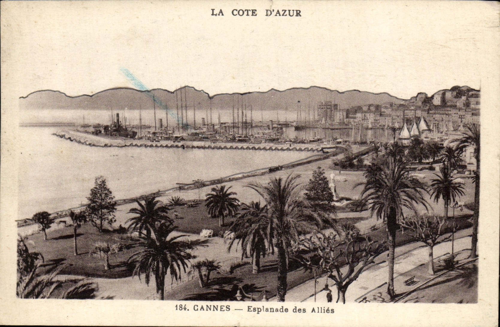 VINTAGE POSTCARD Cannes Esplanade of Combine