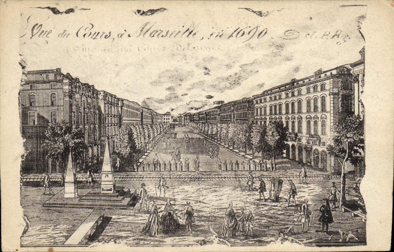 CPA Marseille Vue du cours en 1690