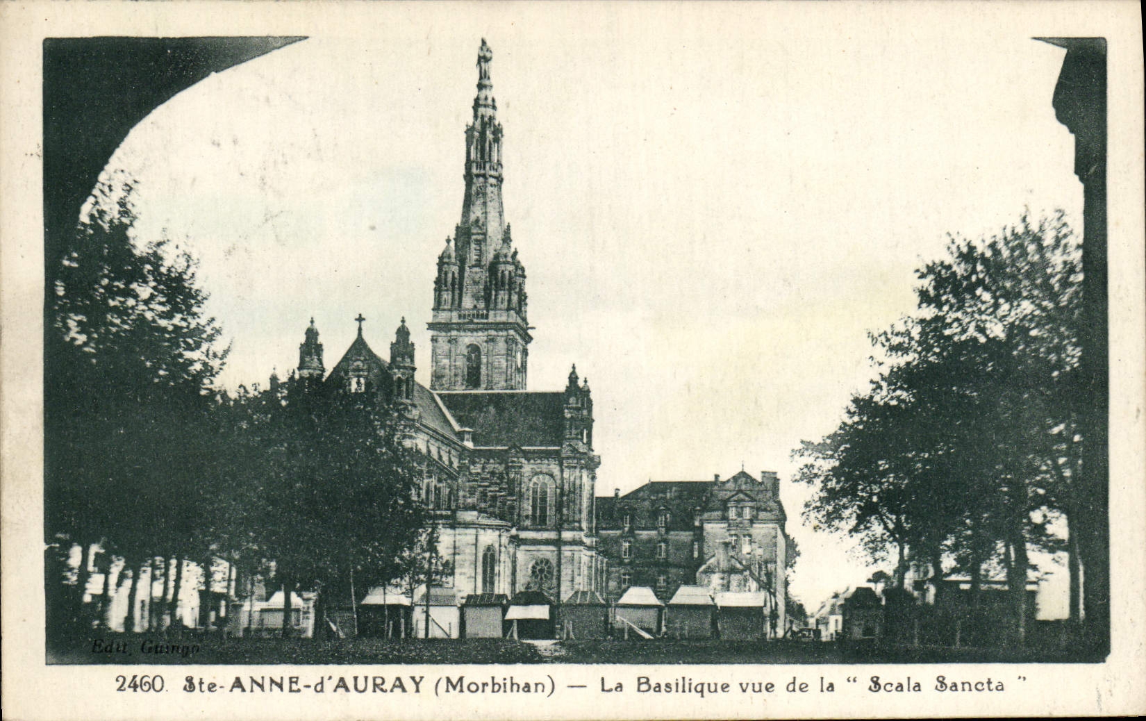 VINTAGE POSTCARD co. Anne d' Auray the Basilica Seen of Scla Sancta