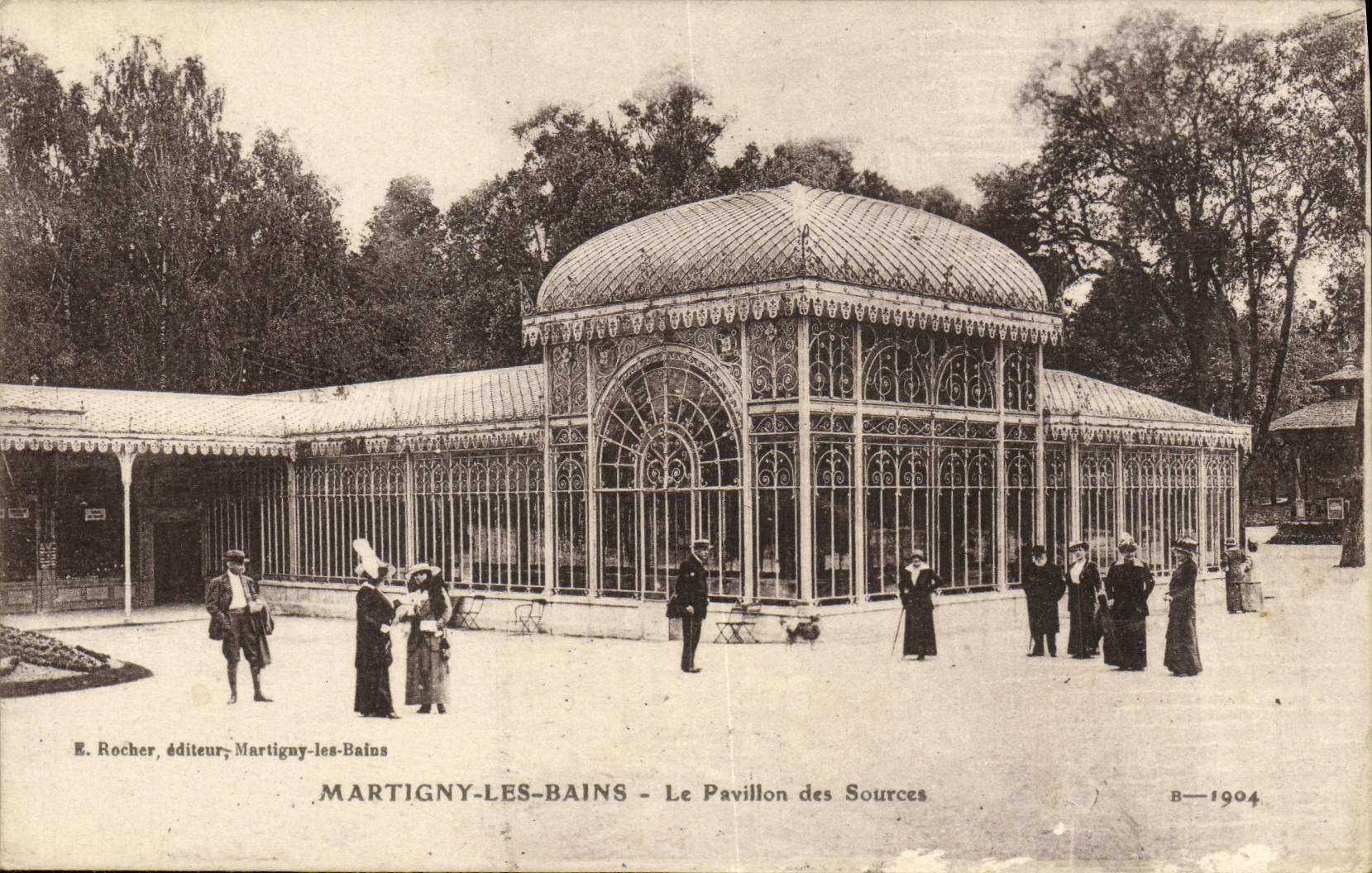 VINTAGE POSTCARD Martigny Les Bains the House of the Sources