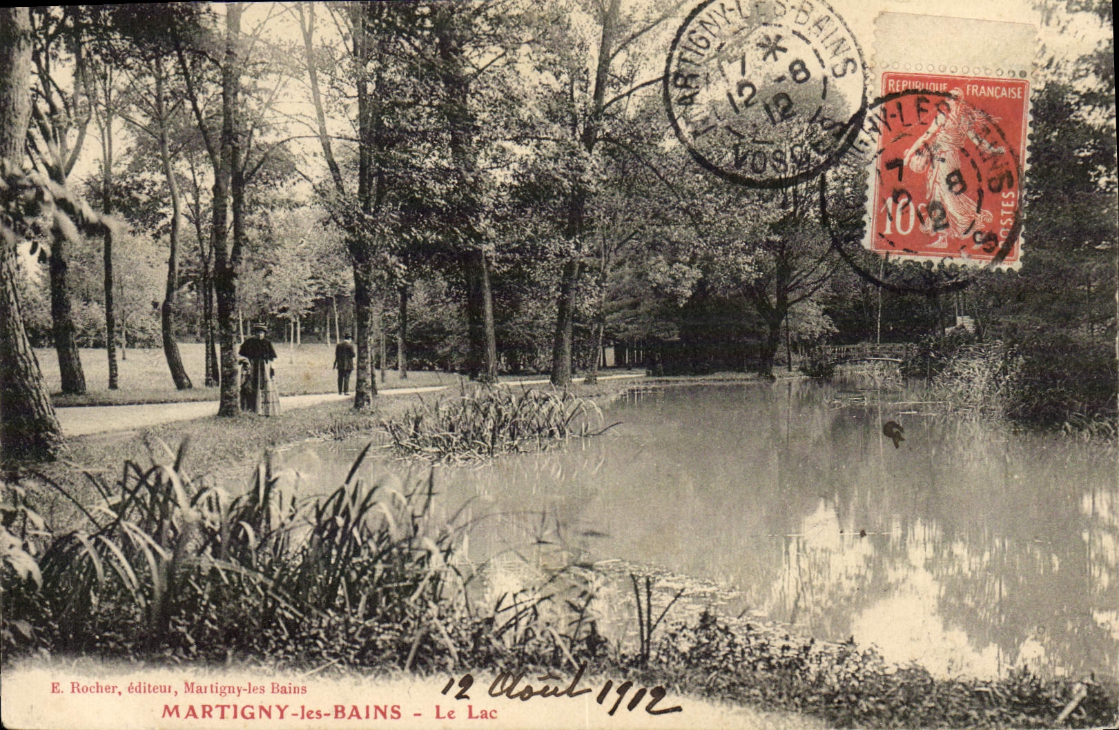 VINTAGE POSTCARD Martigny Les Bains the Lake