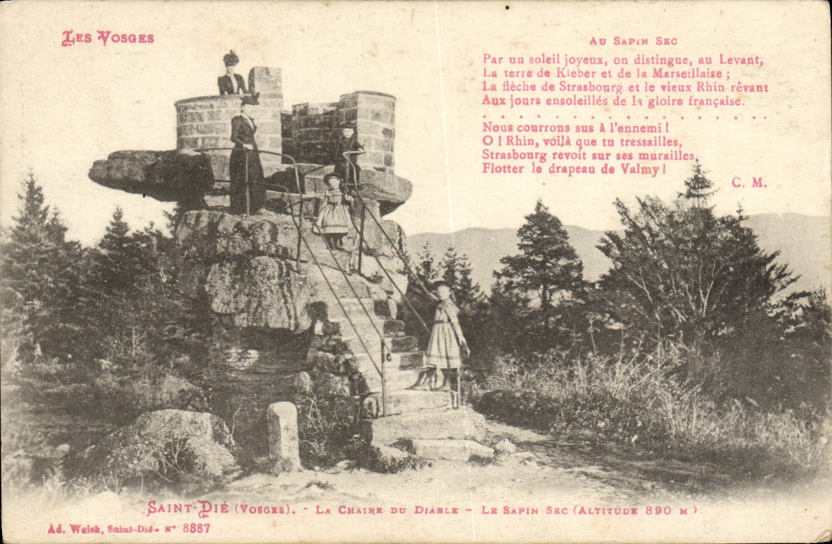 VINTAGE POSTCARD Holy Die the pulpit of the devil the dry fir tree