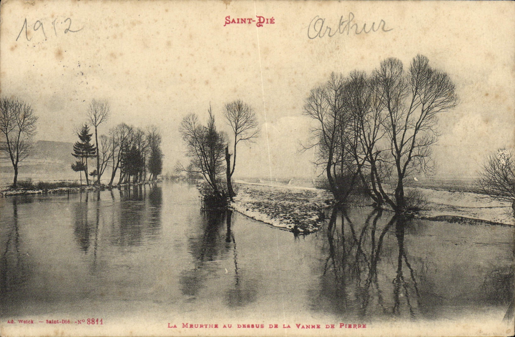 VINTAGE POSTCARD Holy Die Meurthe with the top of the stone valve