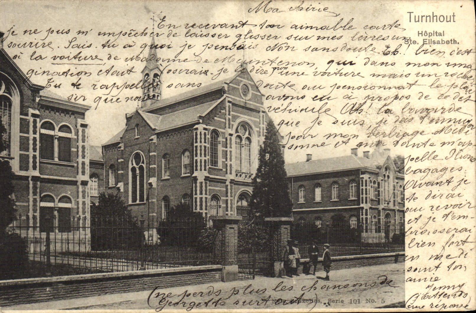 VINTAGE POSTCARD Turnhout Hospital co. Elisabeth