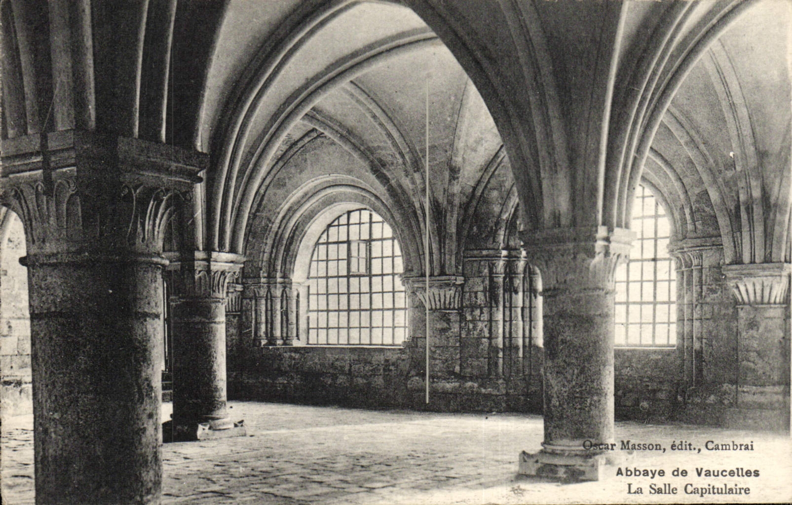 VINTAGE POSTCARD Abbey of Vaucelles the chapter house