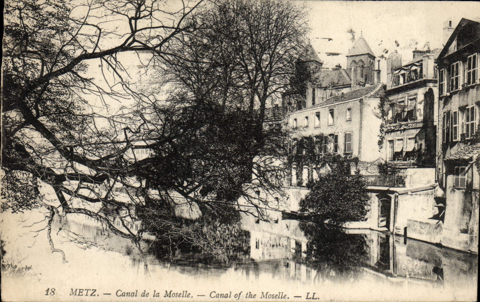 Canal de Metz de la POSTAL de la VENDIMIA del Mosela