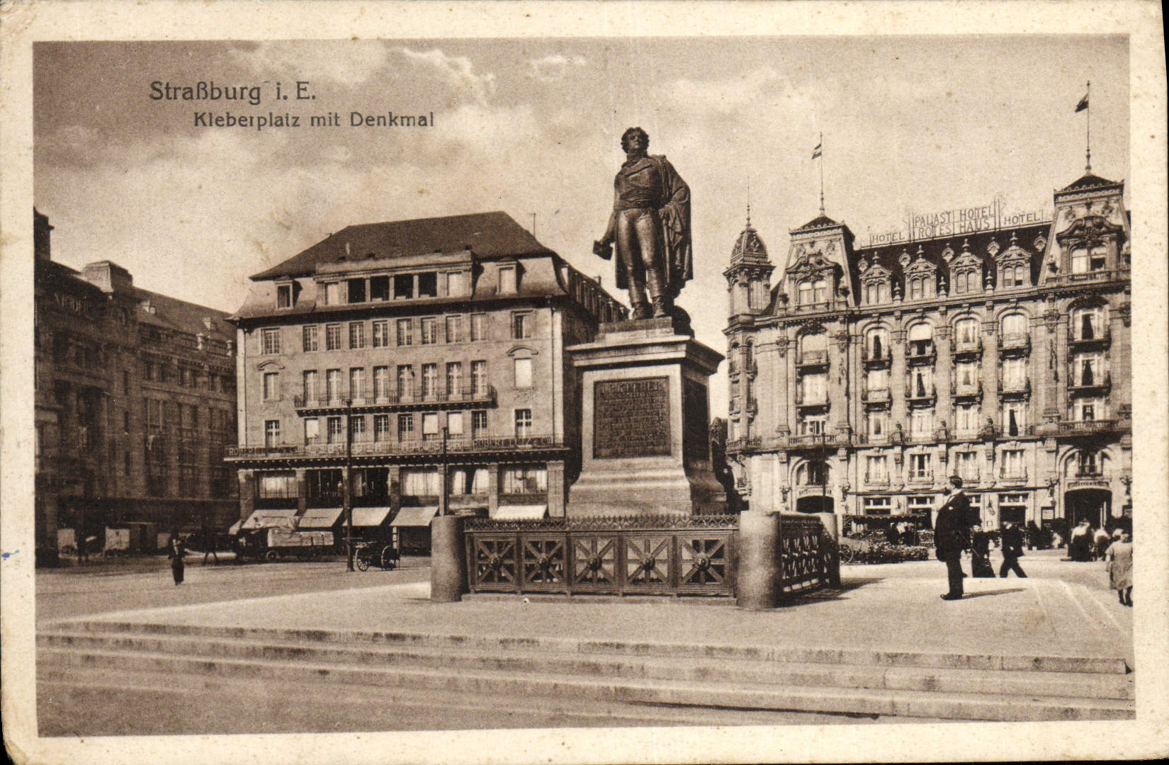 VINTAGE POSTCARD Strasburg Kleberplatz put Denkmal
